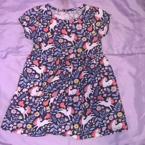 2T navy blue unicorn dress with pockets